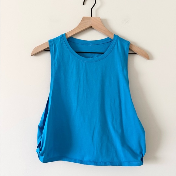 CRZ Yoga Athletic Tank with Side Knot Detail in Blue Size S - Picture 2 of 5